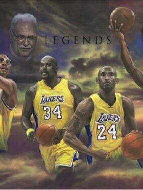 Legends Lakers Yellow Basketball Poster